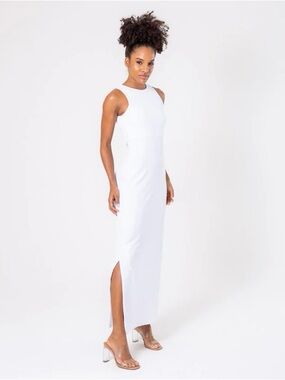 White Ribbed Maxi Dress $75MSRP